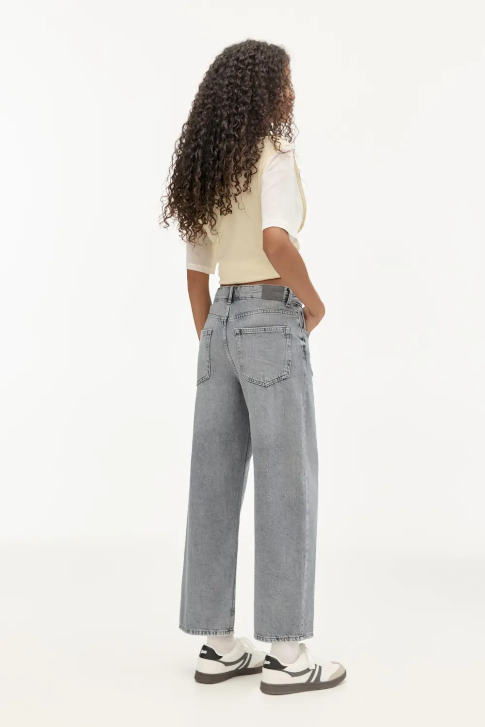Jeans wide leg cropped