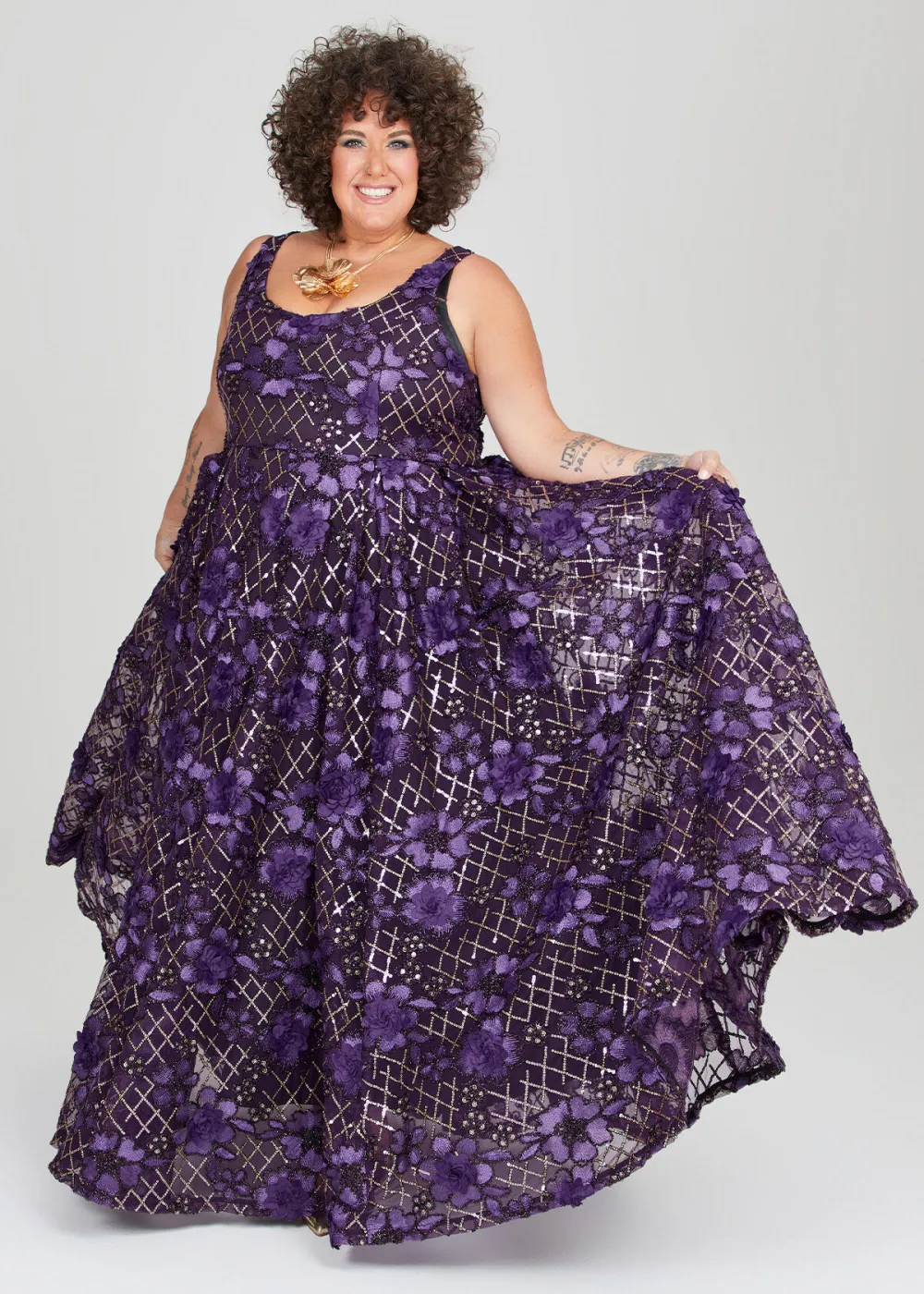 Candlelight Sequin Flower Gown