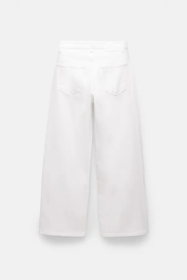 Jeans baggy blancos tiro medio