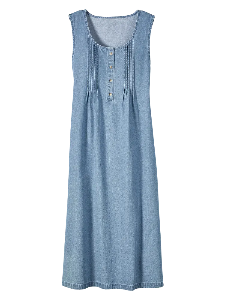 Denim Pintuck Jumper