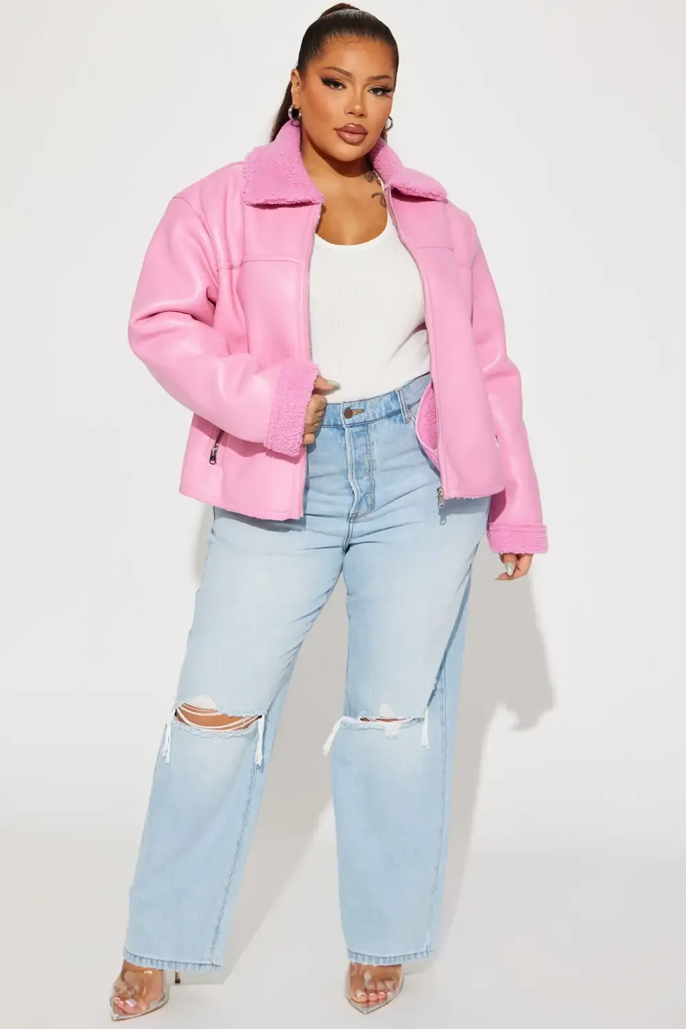 Taking Notes Bomber Jacket - Pink