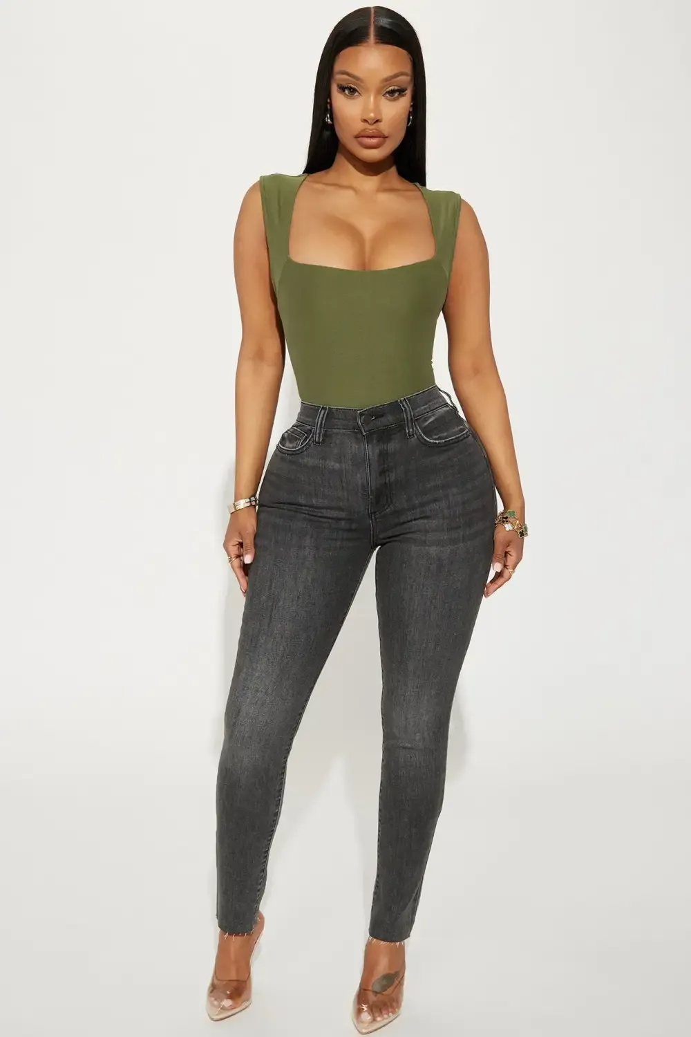 Can't Stay Away Stretch Skinny Jeans - Black Wash