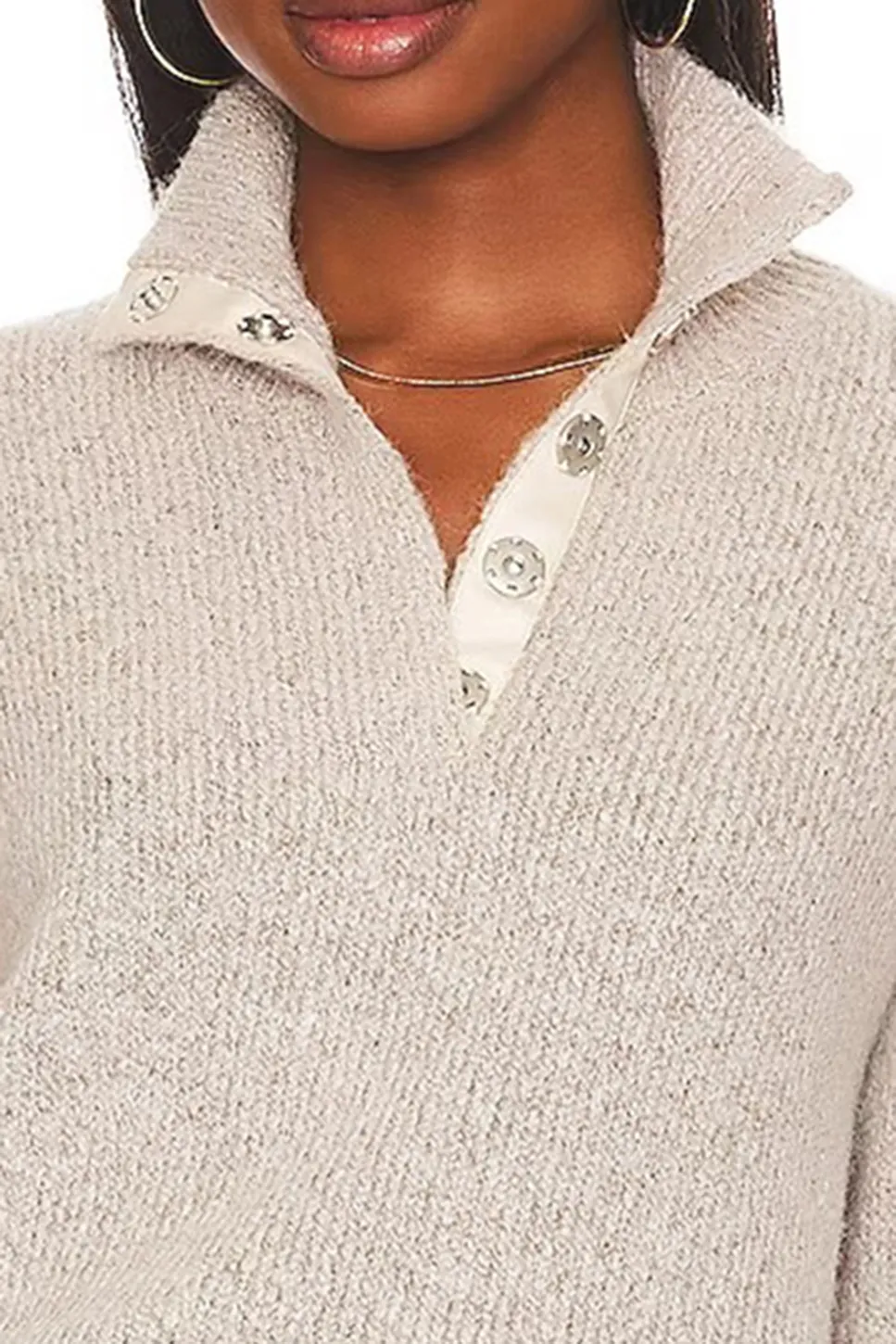 Boxy Snap Front Sweater