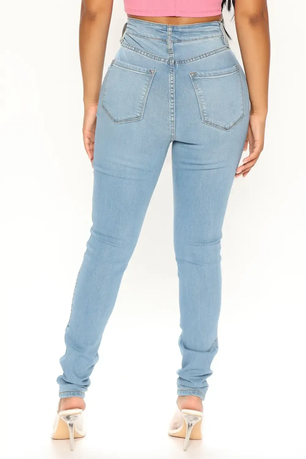 Petite Classic High Waist Skinny Jeans - Light Blue Wash