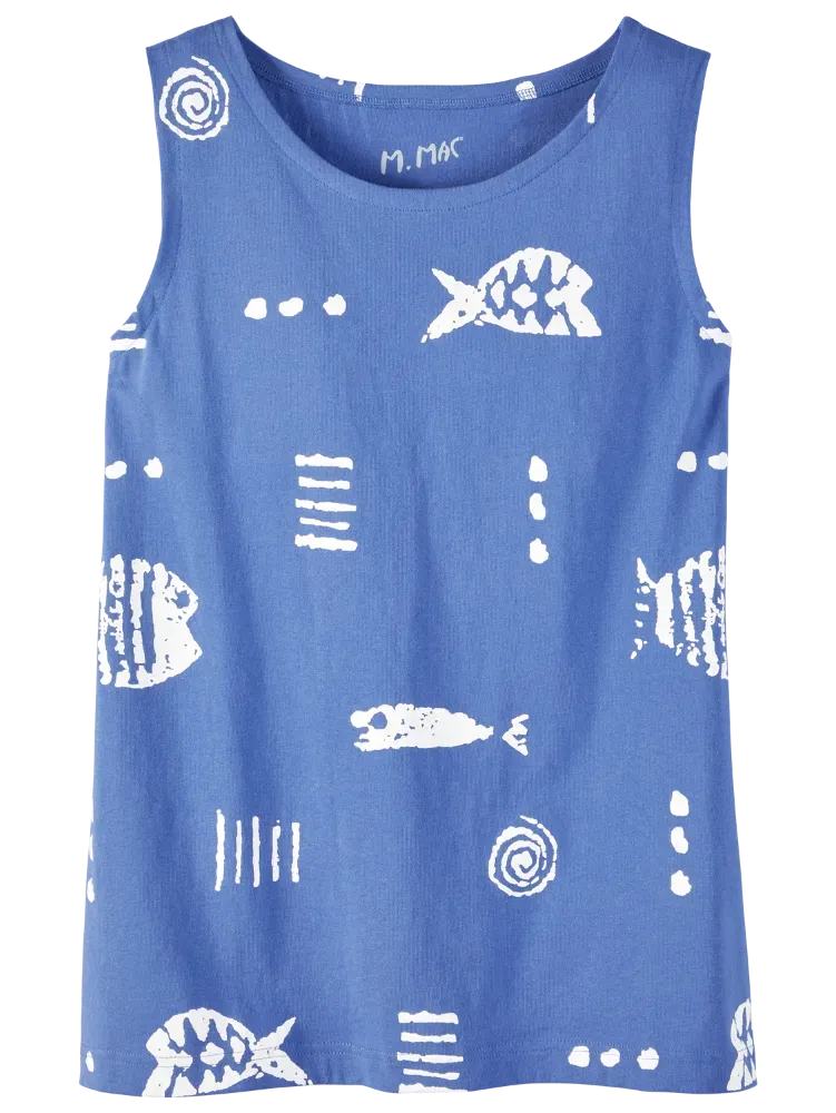M.MAC Rock Fish Sleeveless Cotton Knit Top