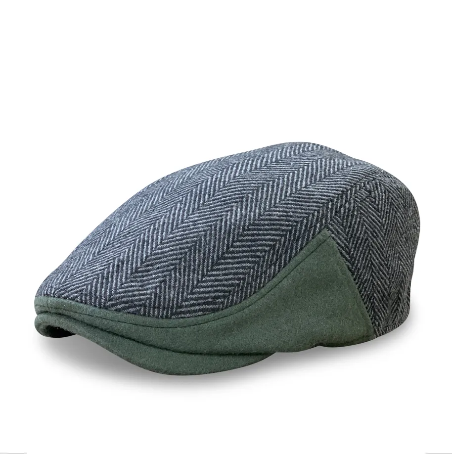The Southie Boston Scally Cap - Grey Herringbone
