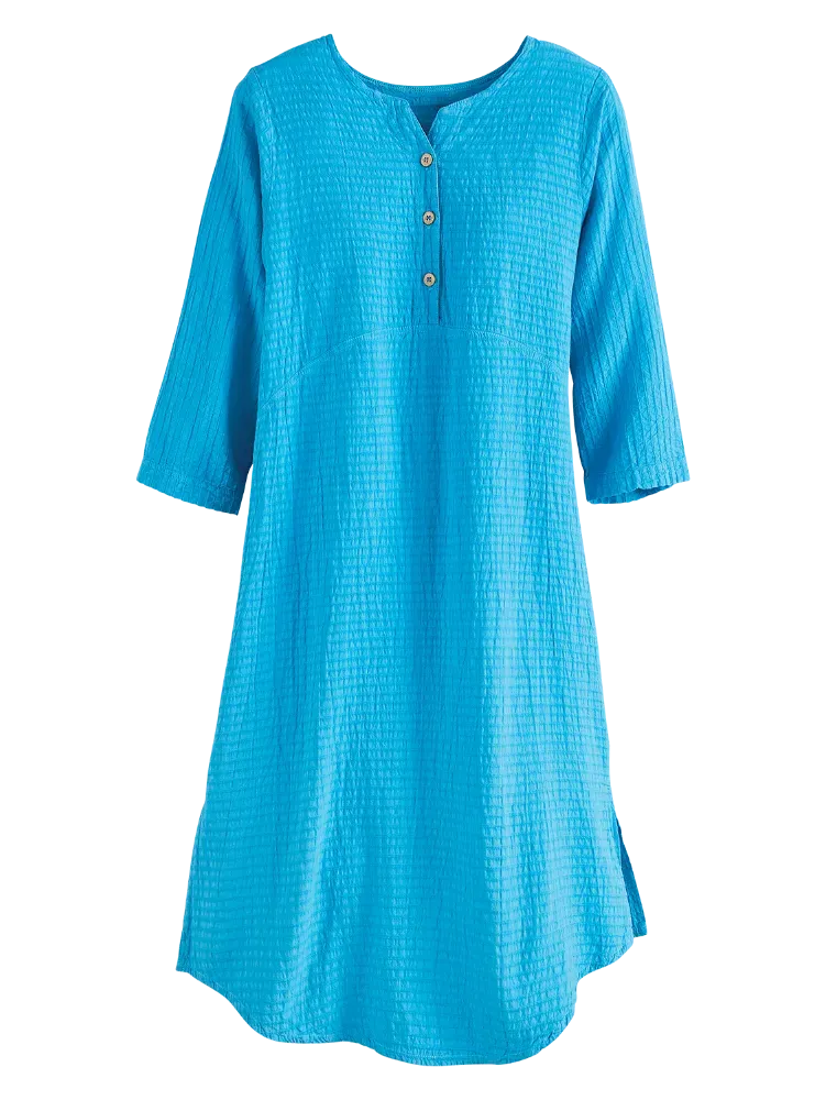 Crinkle Cotton Popover Dress