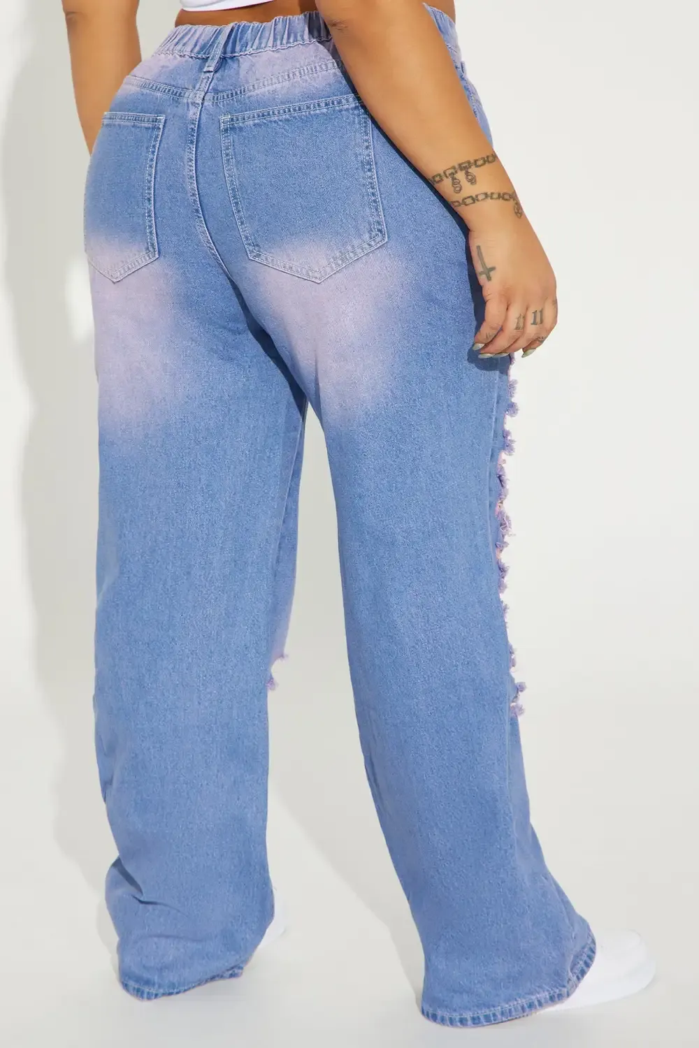Off The Walls Tinted Straight Leg Jeans - Purple