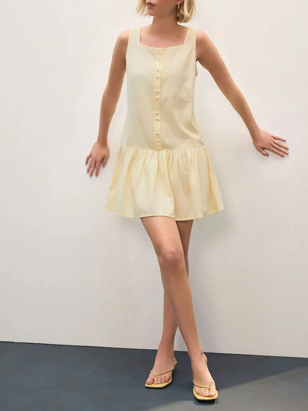 Basic Minimalist Bohemian Style Solid Color Dress