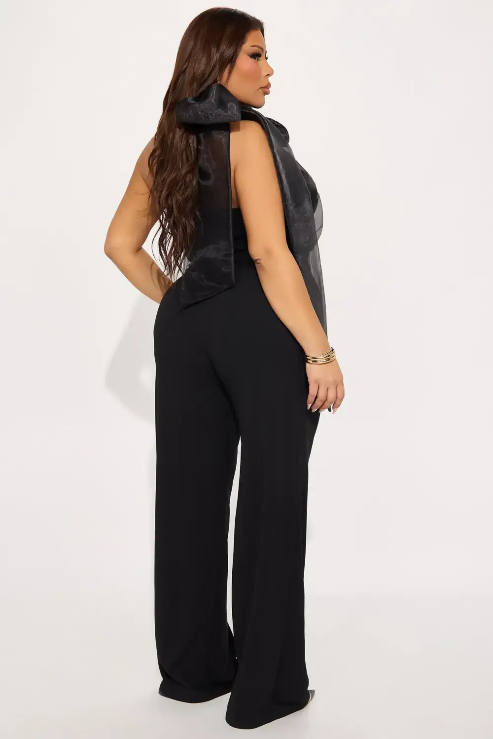 That's A Wrap Crepe Wide Leg Jumpsuit - Black