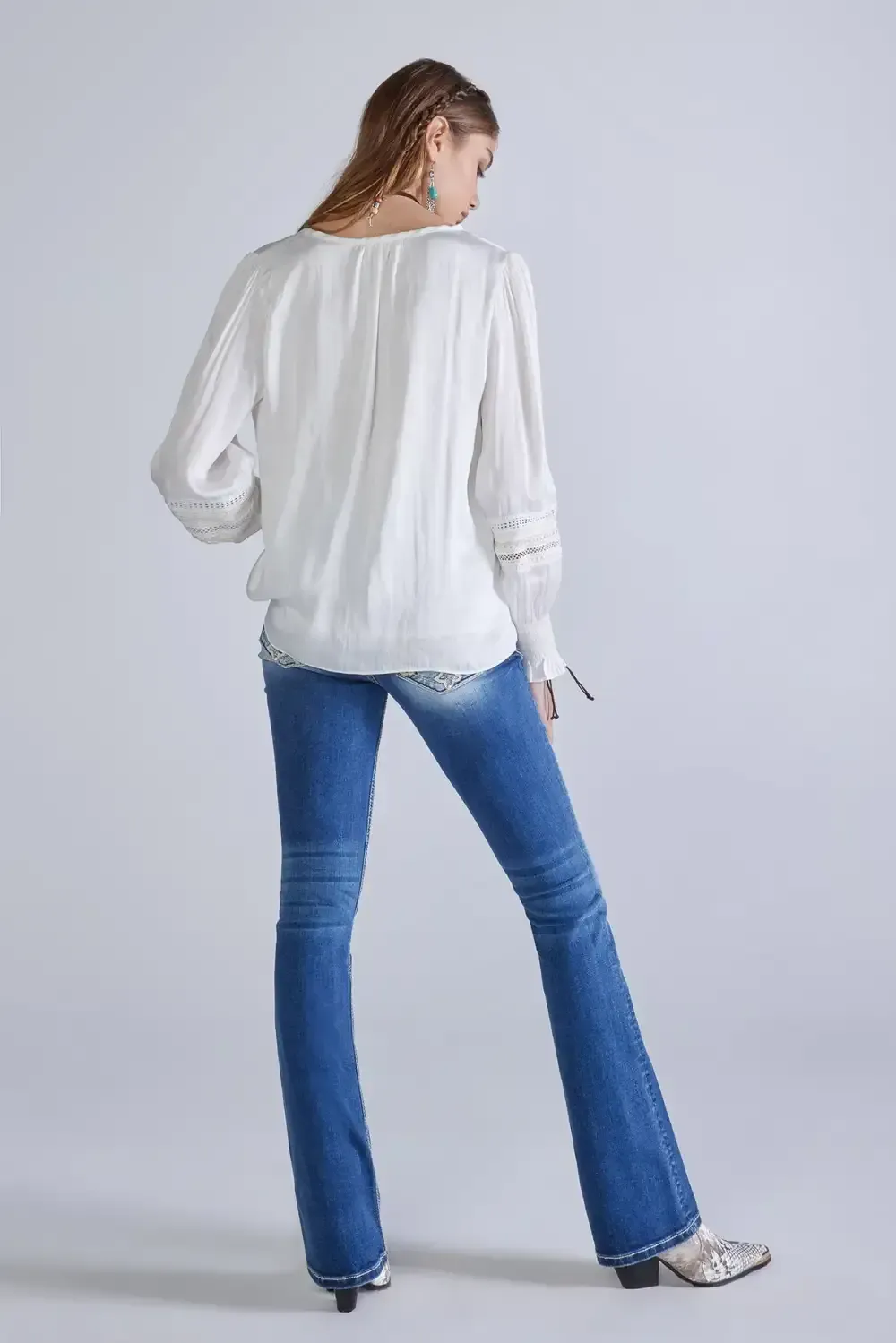 Tie Front Satin Blouse