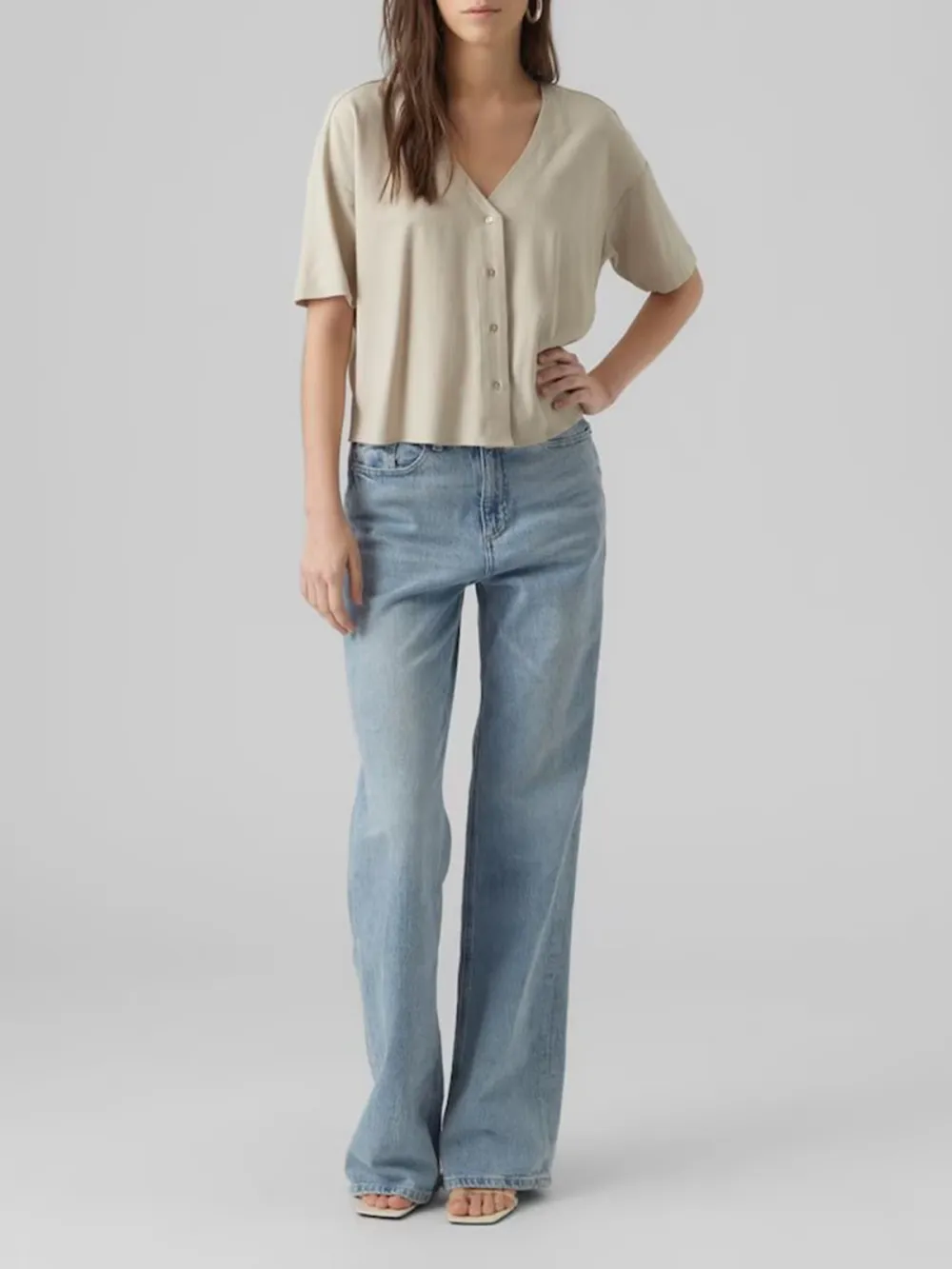 Striped Short Sleeve Blouses