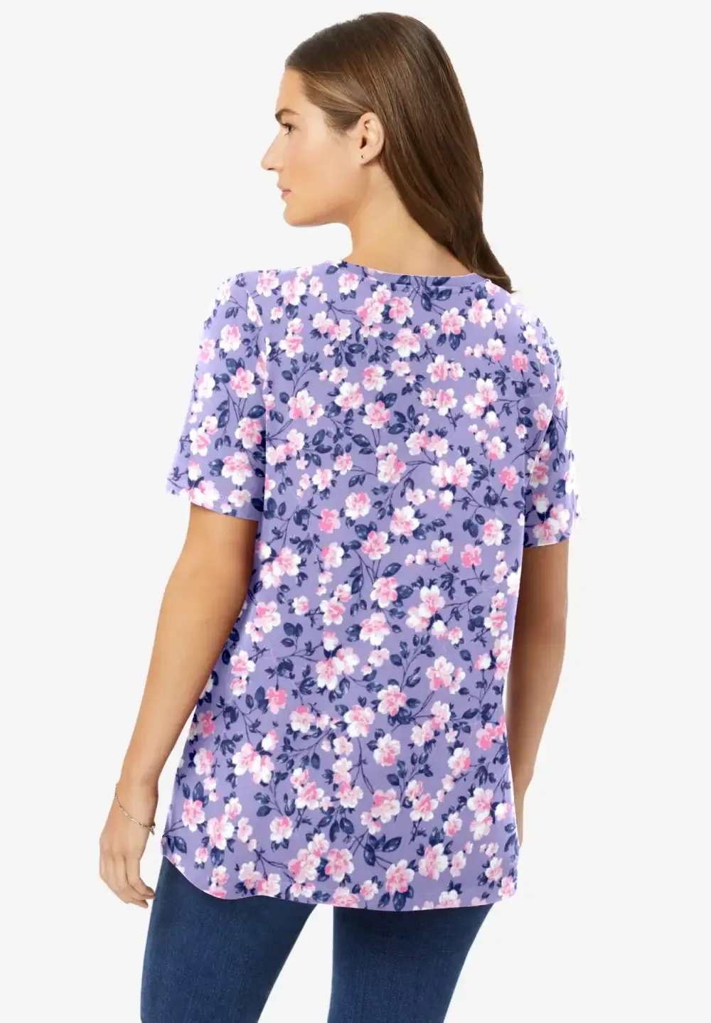 Perfect Printed Short-Sleeve Crewneck Tee