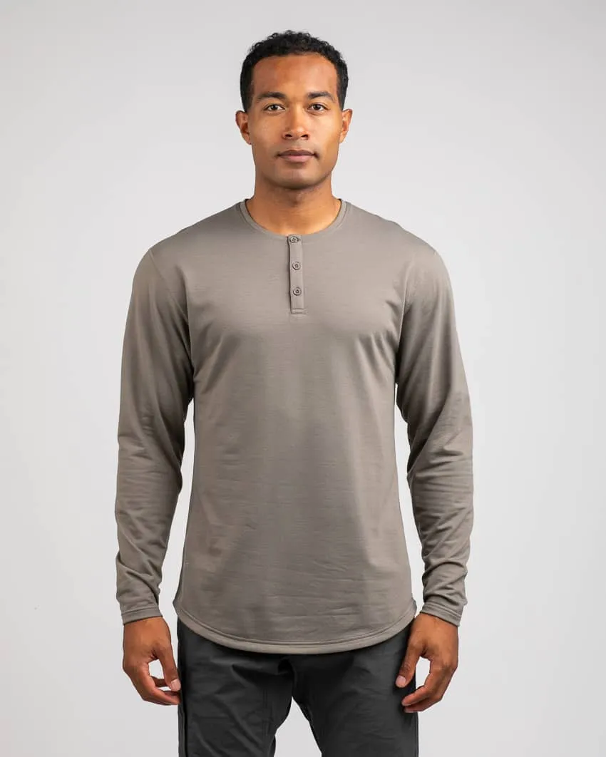 Henley Drop-Cut Long Sleeve: Lux