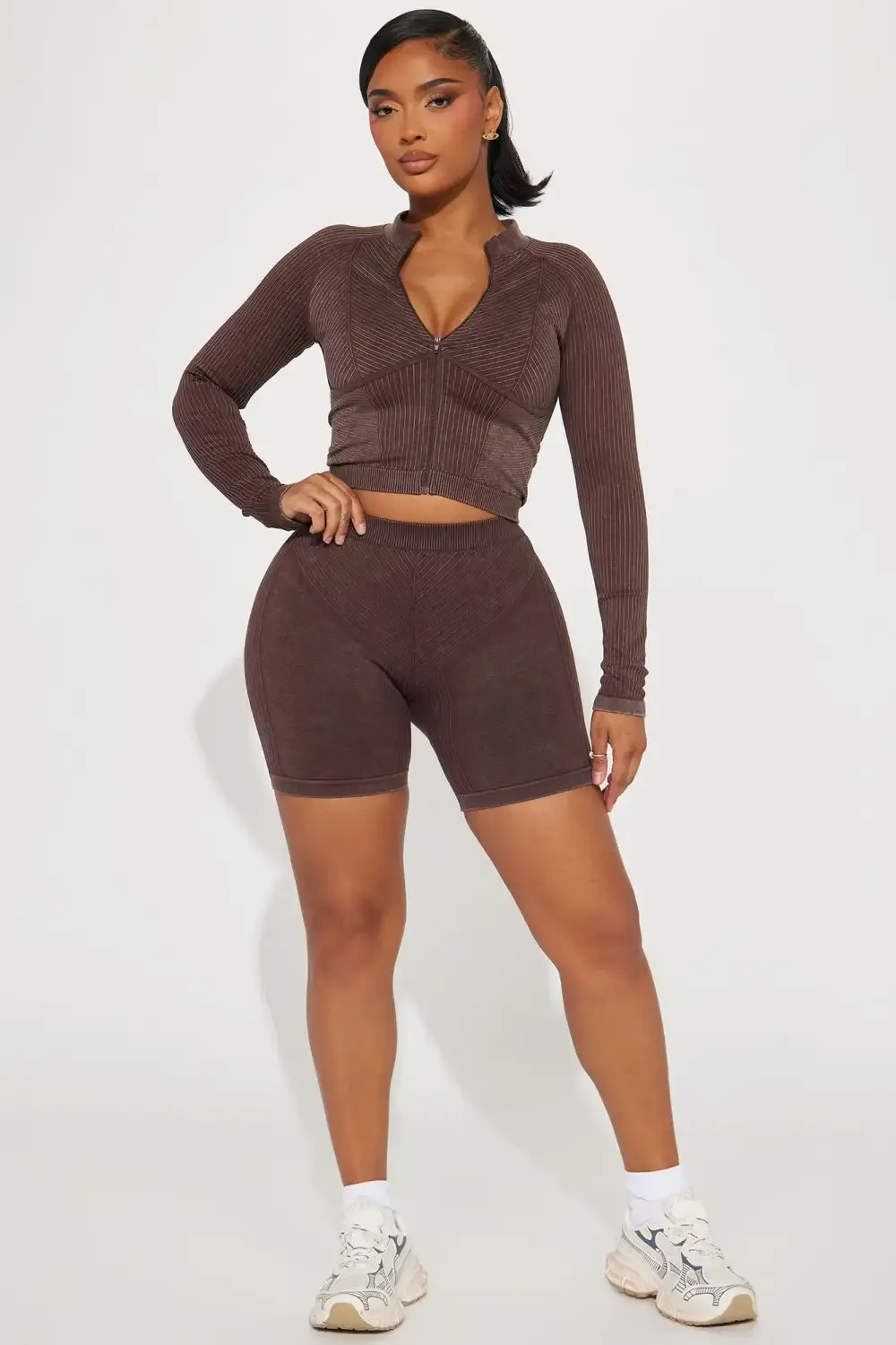 Kara Seamless Active Jacket - Brown