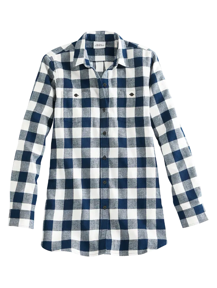 Women's Buffalo Check Flannel Boyfriend Shirt