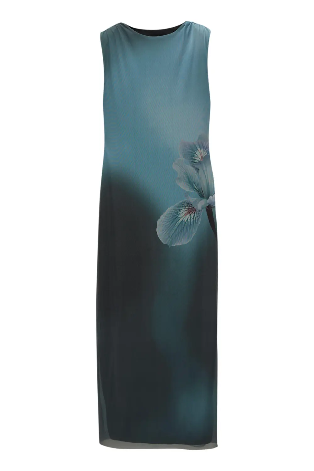 Vestido midi tul flor