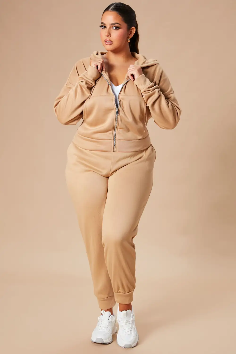 I Got This Zip Up Jacket And Jogger Set - Mocha
