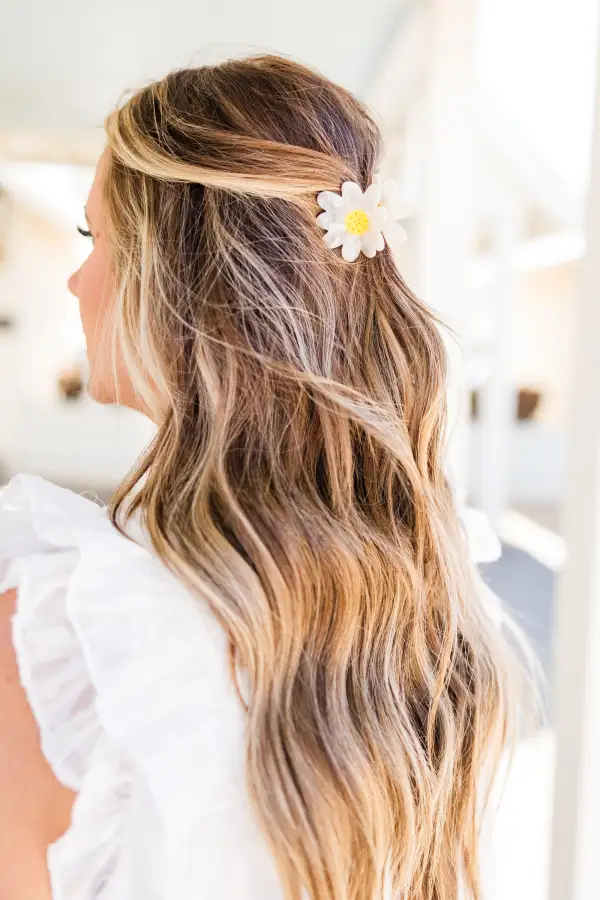 You're My Sunflower Hair Claw, White