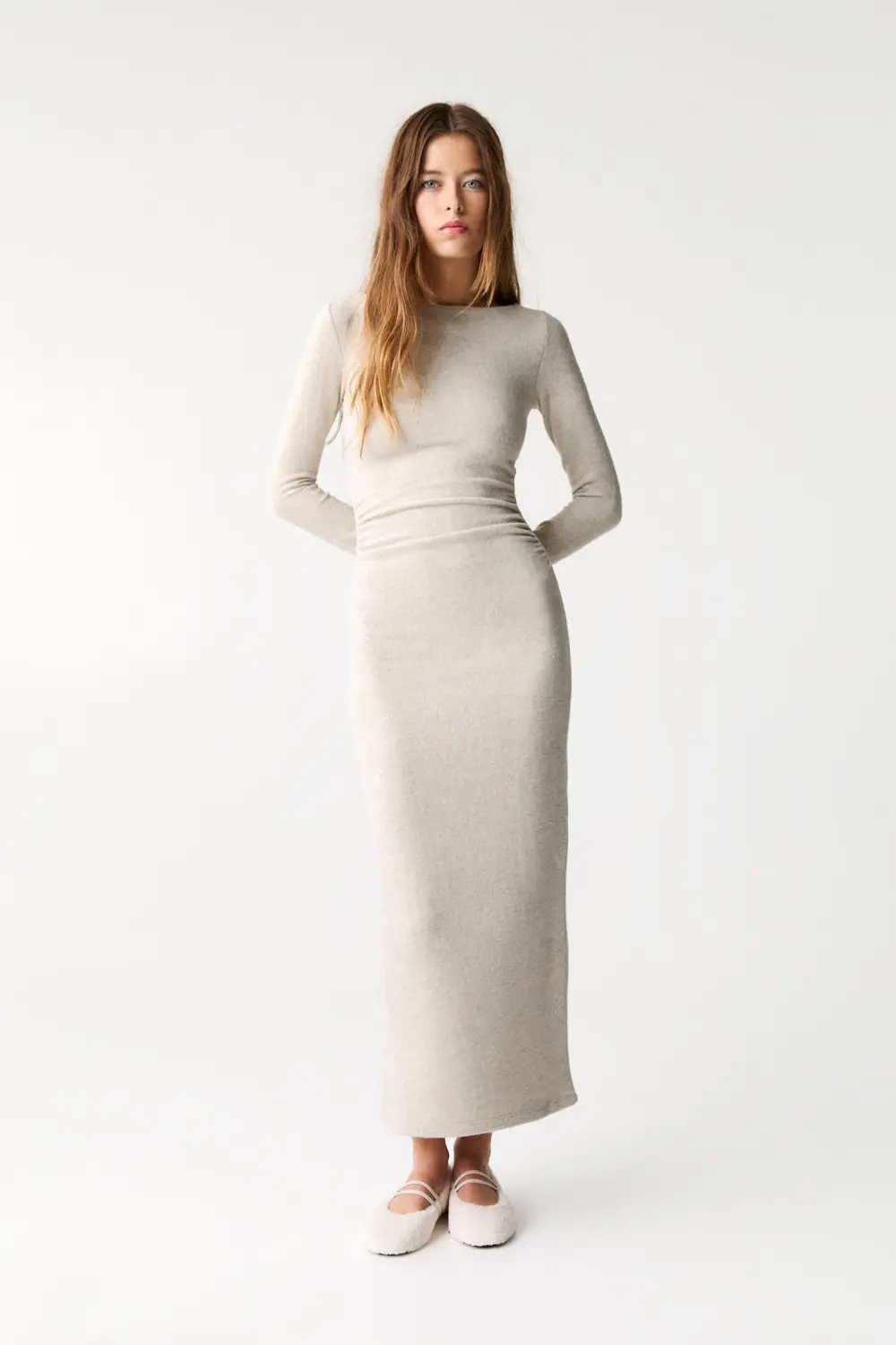 Vestido midi punto