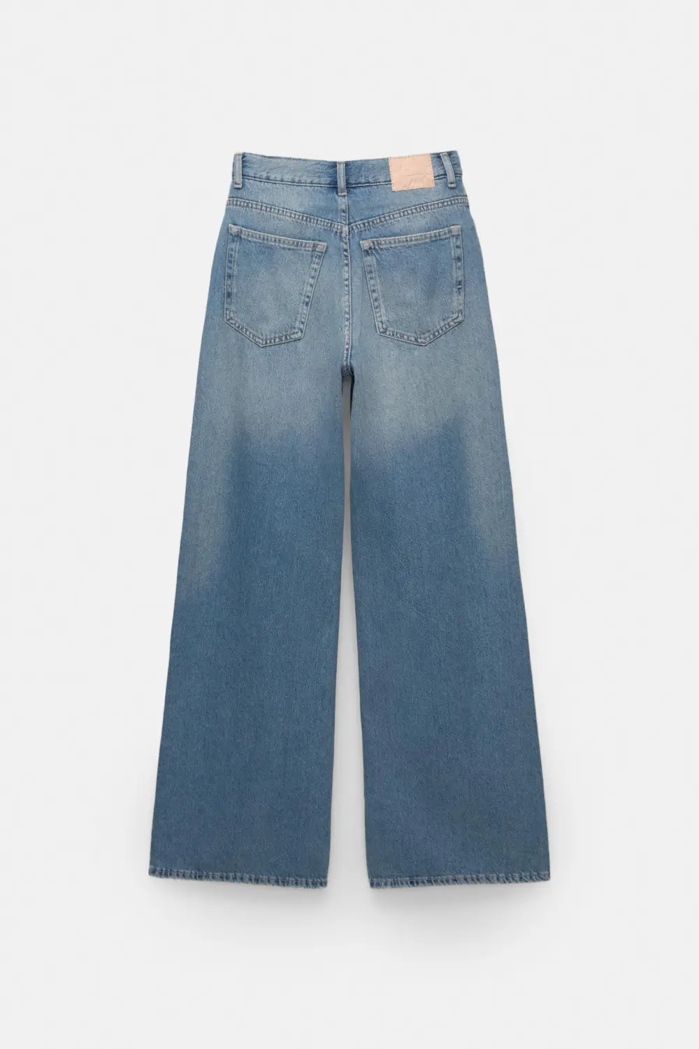 Jeans wide leg cintura cruzada