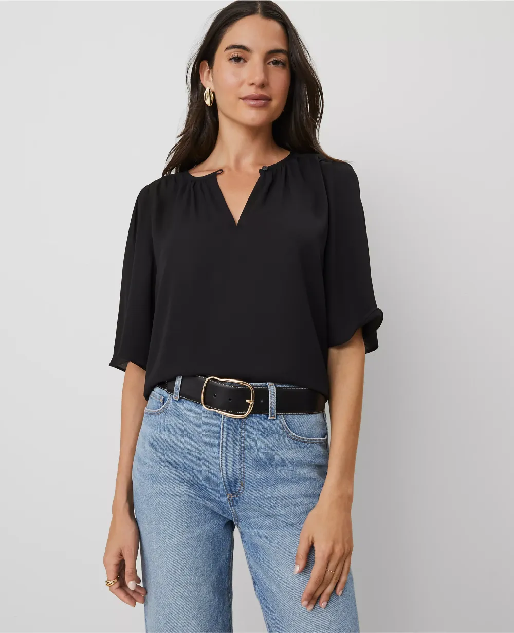 Draped Sleeve Blouse