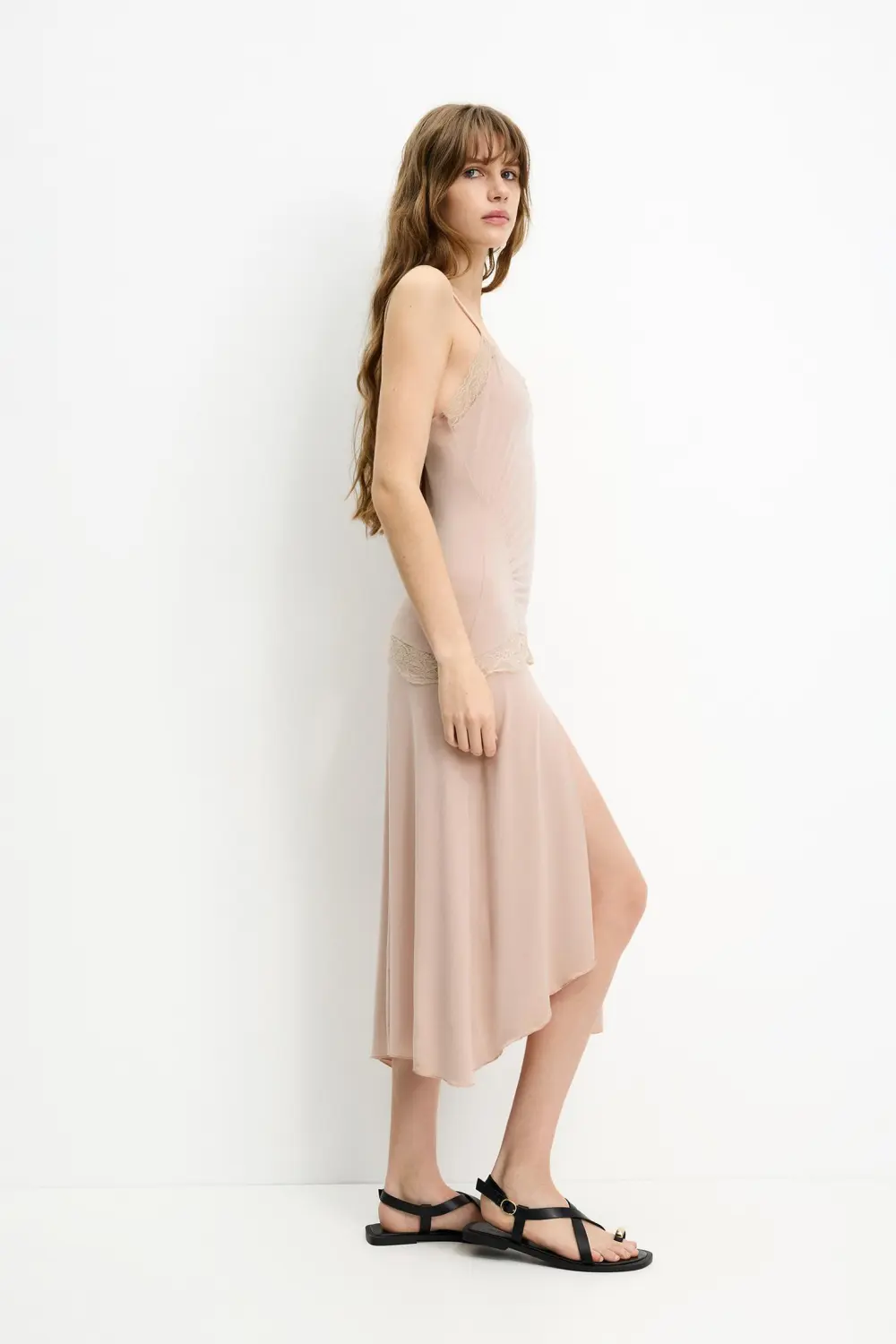 Vestido midi lencero