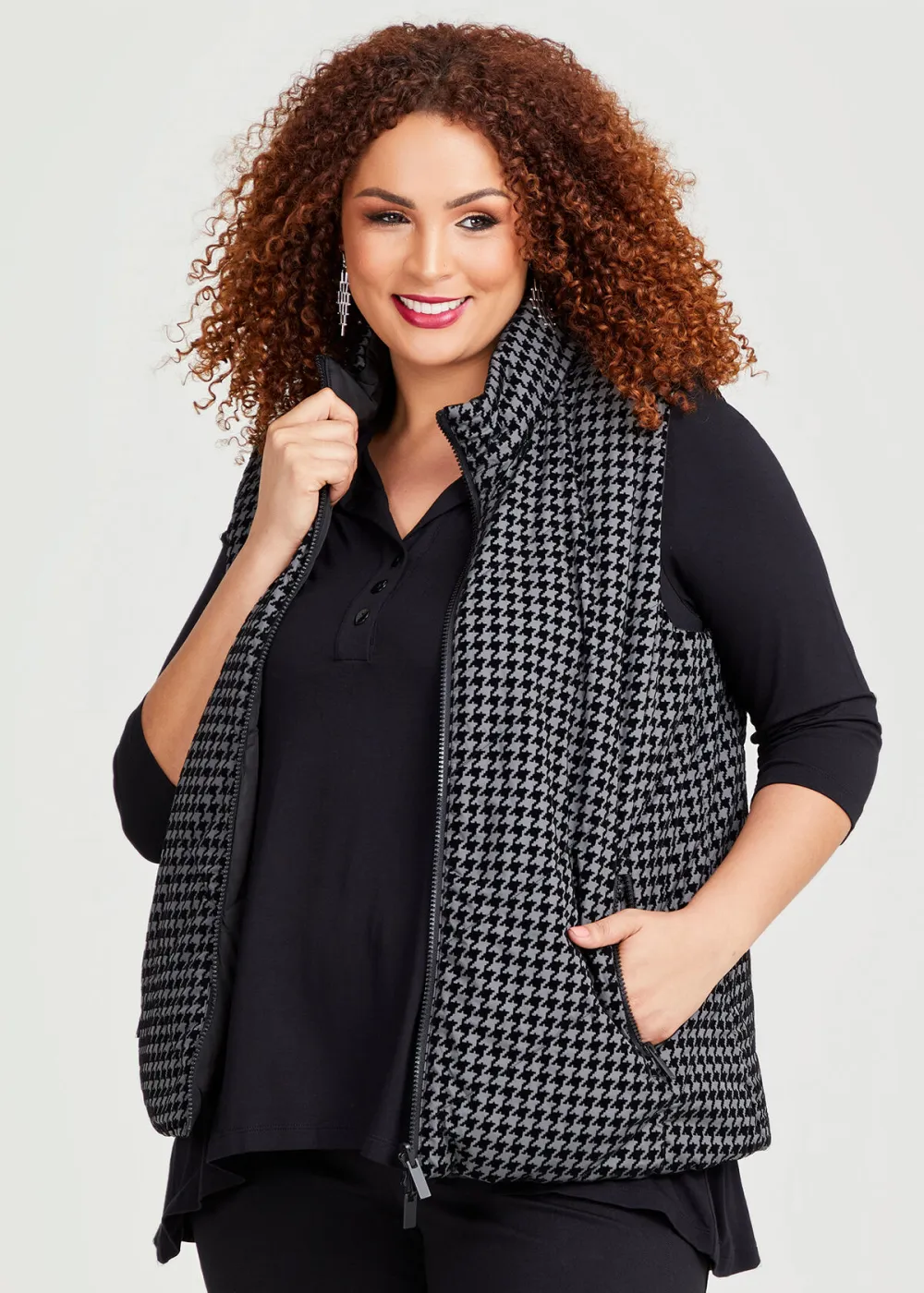 Reversible Flocked Puffer Vest