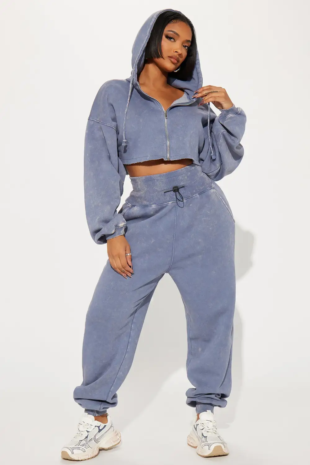 Tamara Washed Jogger Set - Slate Blue