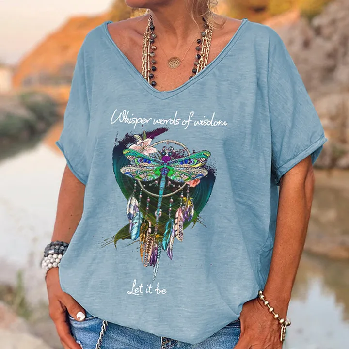 Whisper Words Of Wisdom l Printed Hippie T-shirt