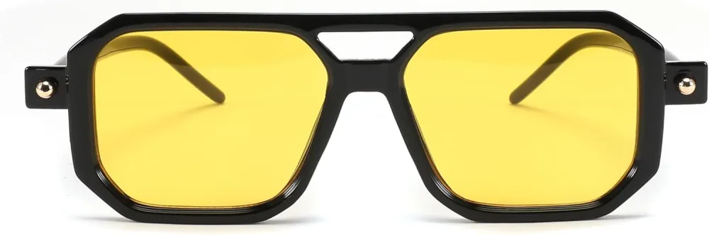 FEISEDY Vintage Square 70s Flat Aviator Sunglasses Women Men Classic Retro Stylish Frame UV400 Sunglasses B2622