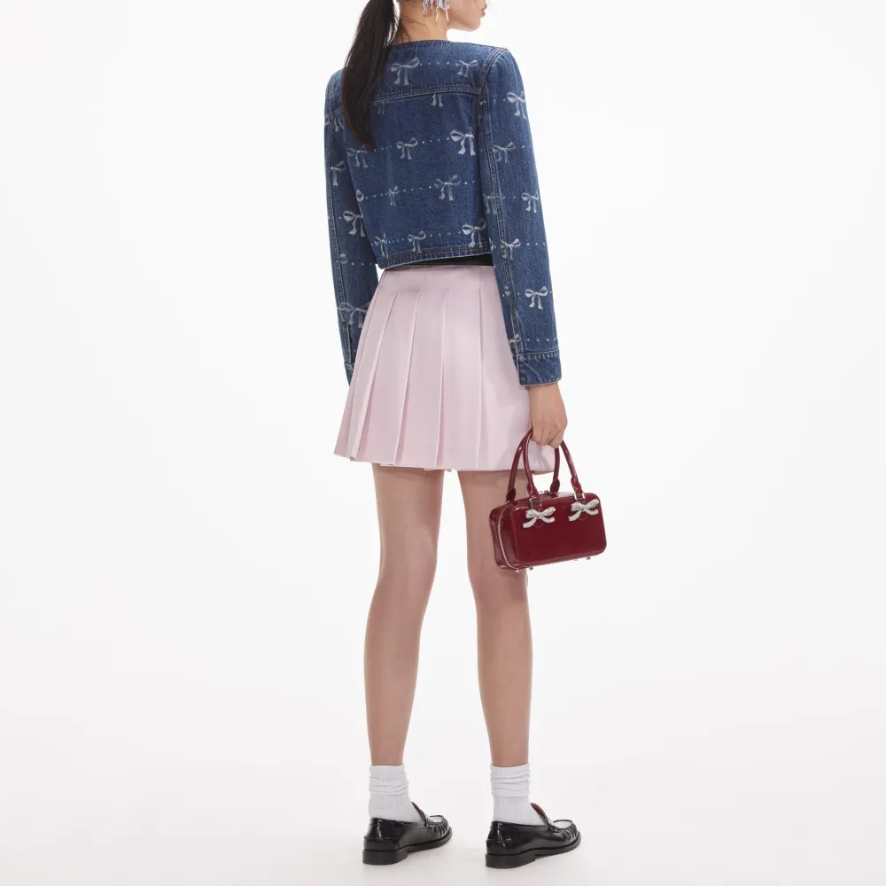 Bow Print Denim Jacket