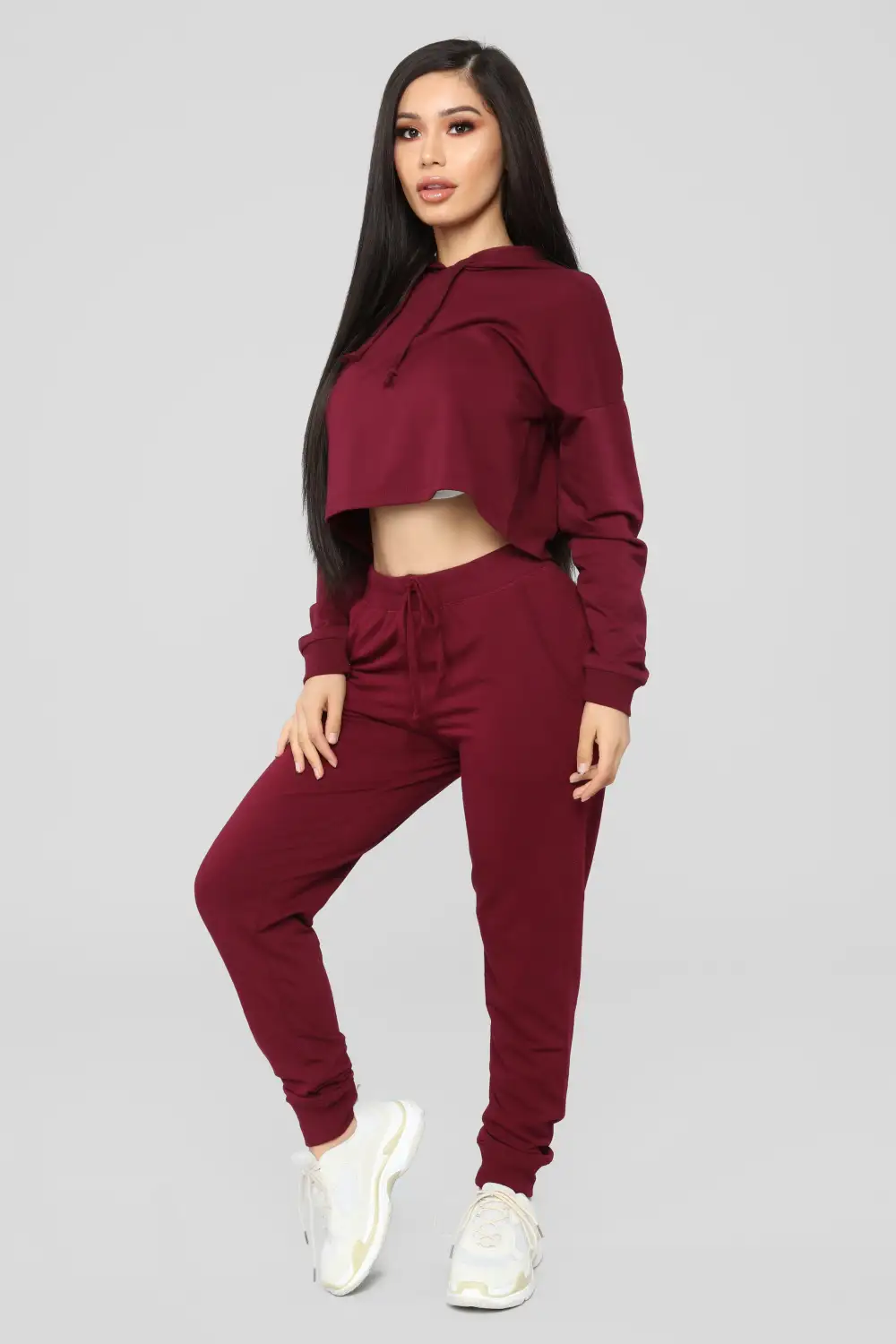 Latest And Greatest French Terry Jogger - Burgundy