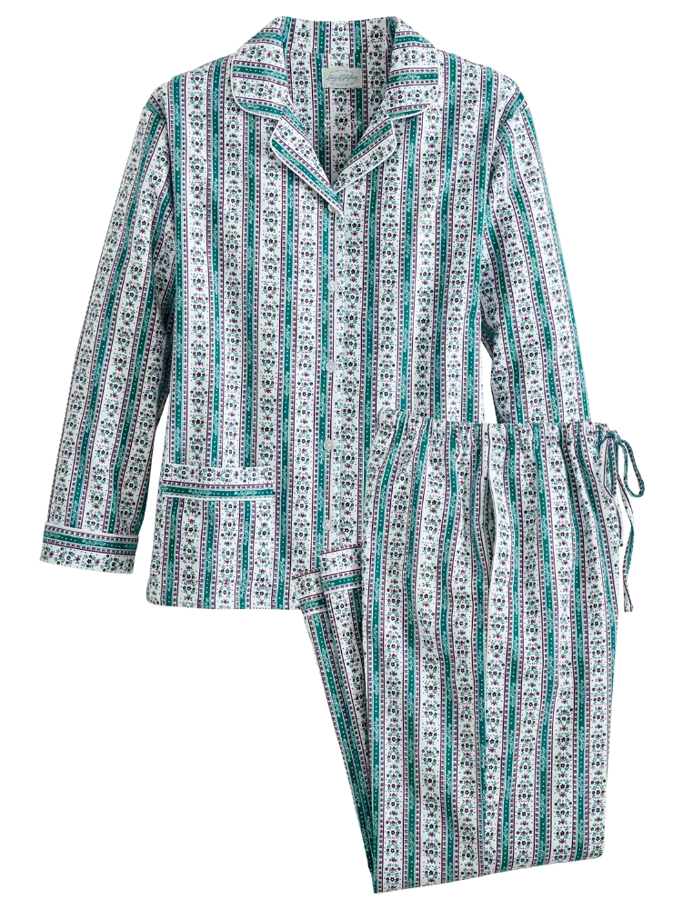 Lanz Classic Cotton Flannel Tyrolean Pajama Set