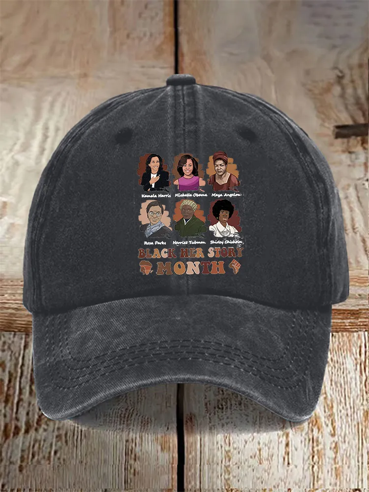 Black History Printed Baseball Cap