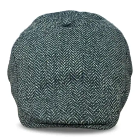 The Original 5-Panel Boston Scally Cap - Dark Olive Green Herringbone