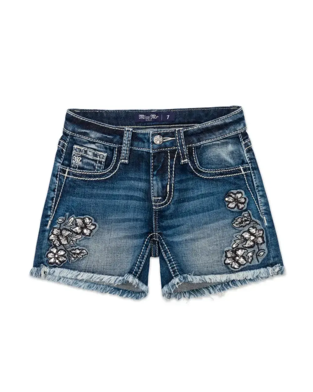 Girls Sequin Floral Shorts