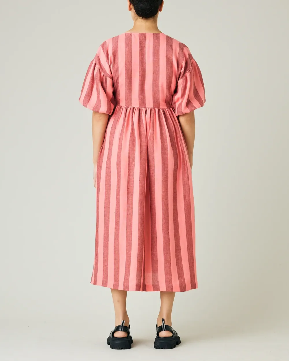 BLUSH STRIPE LINEN DRESS