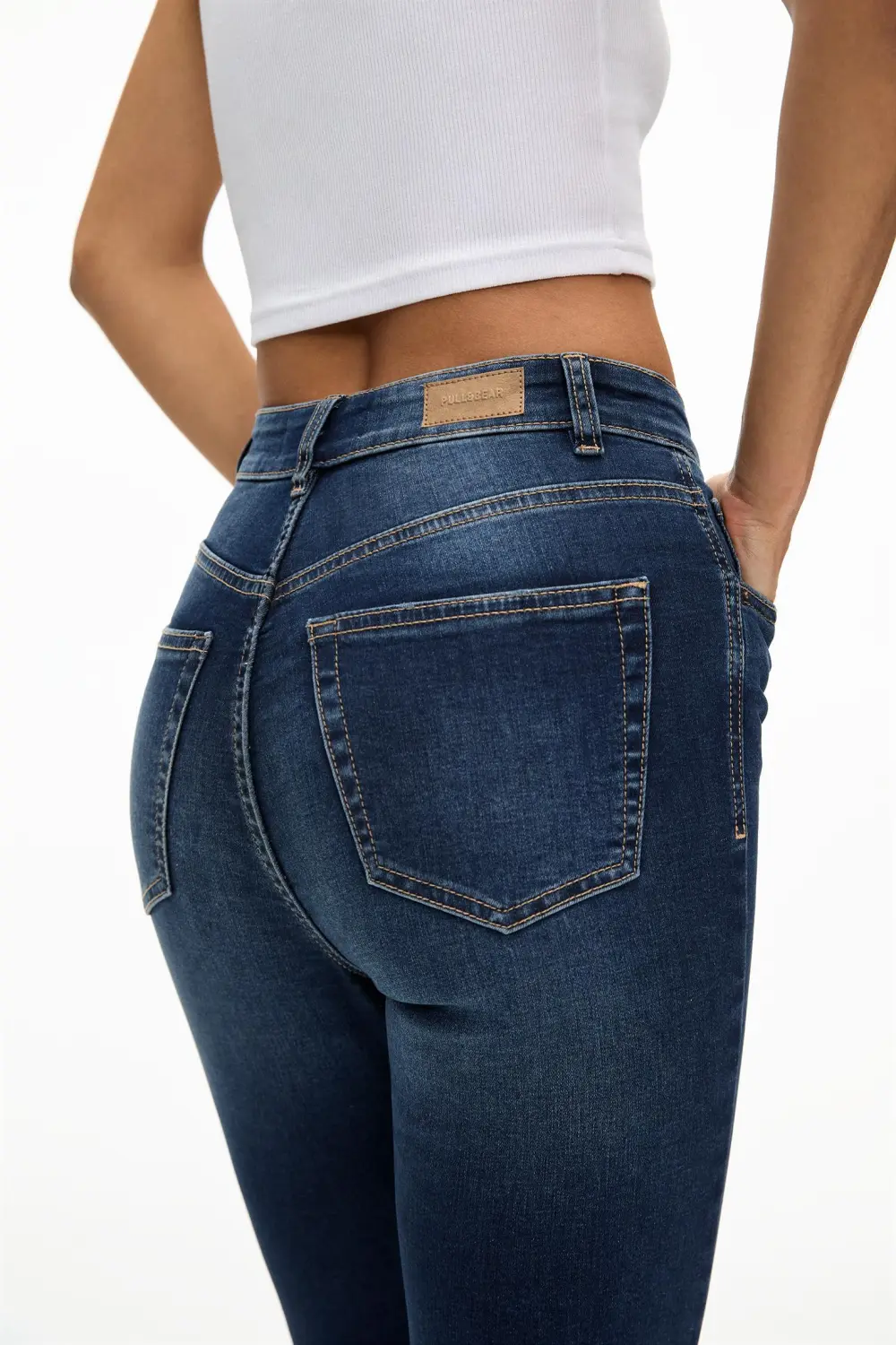 Jeans skinny tiro alto