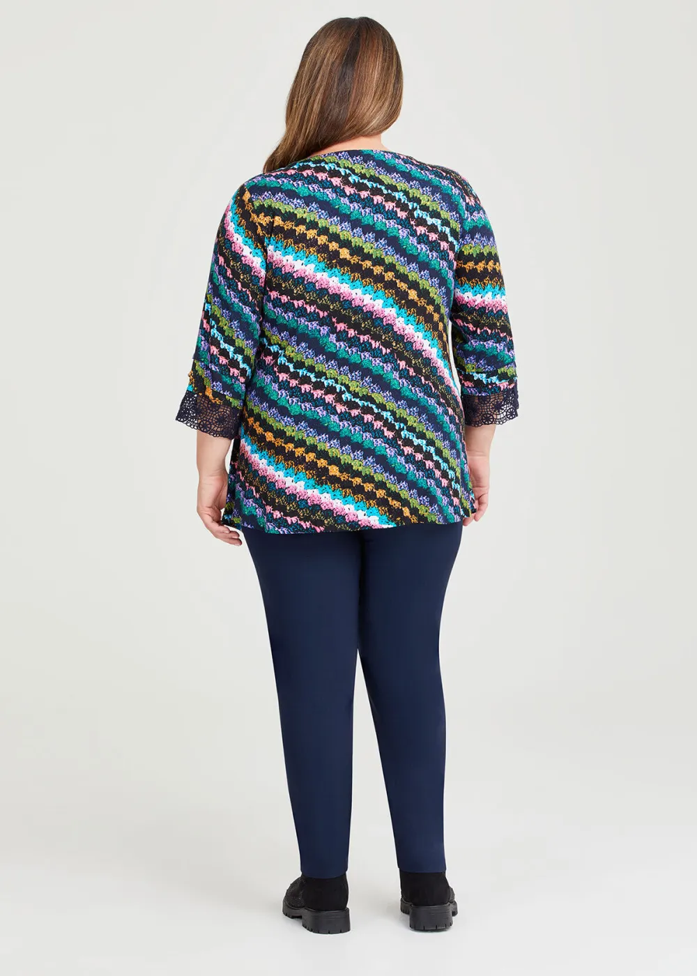 Crochet Print Natural Top