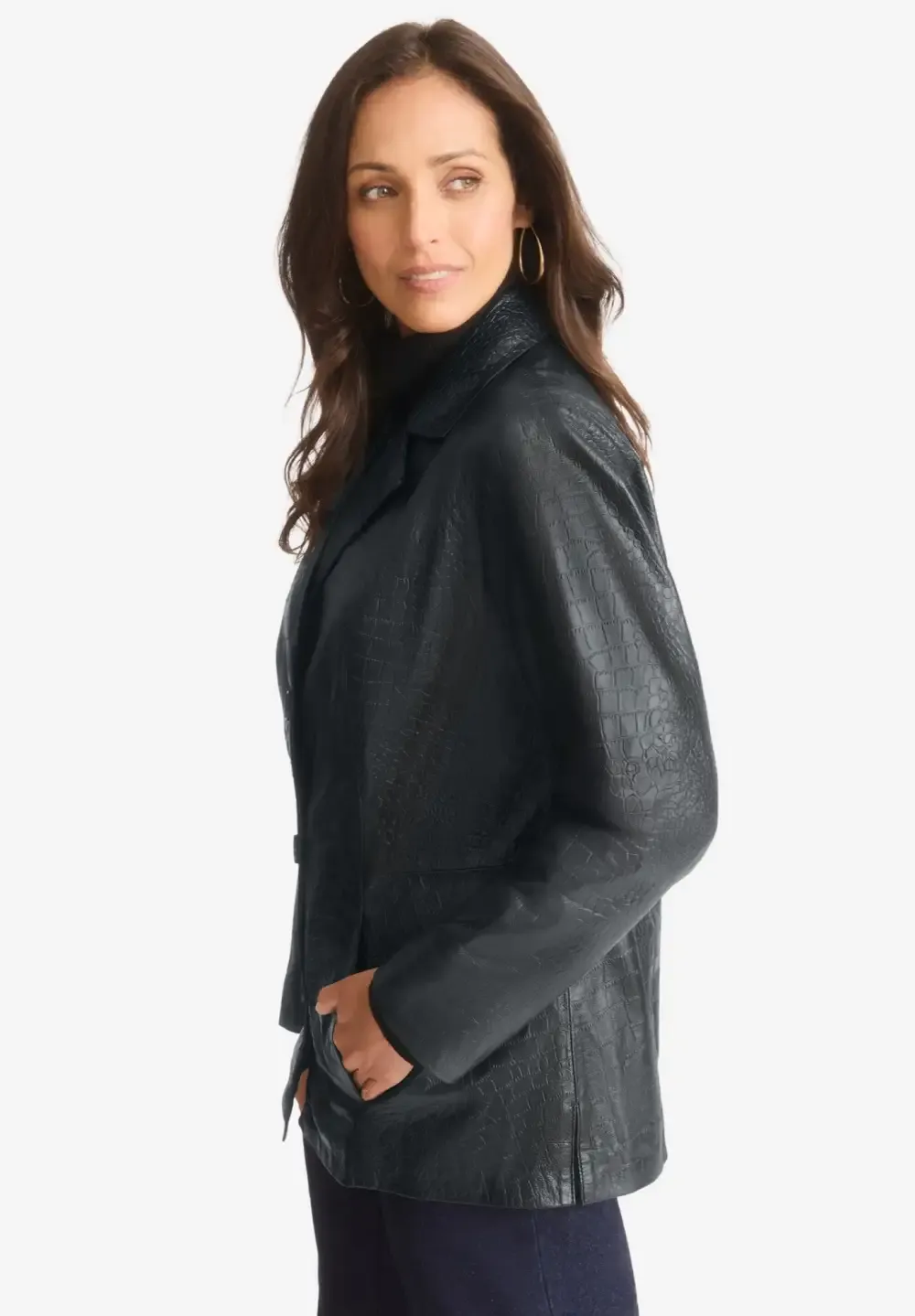 Croc Leather Blazer