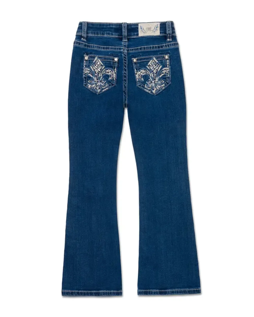Girls Barely There Fleur De Lis Bootcut Jeans