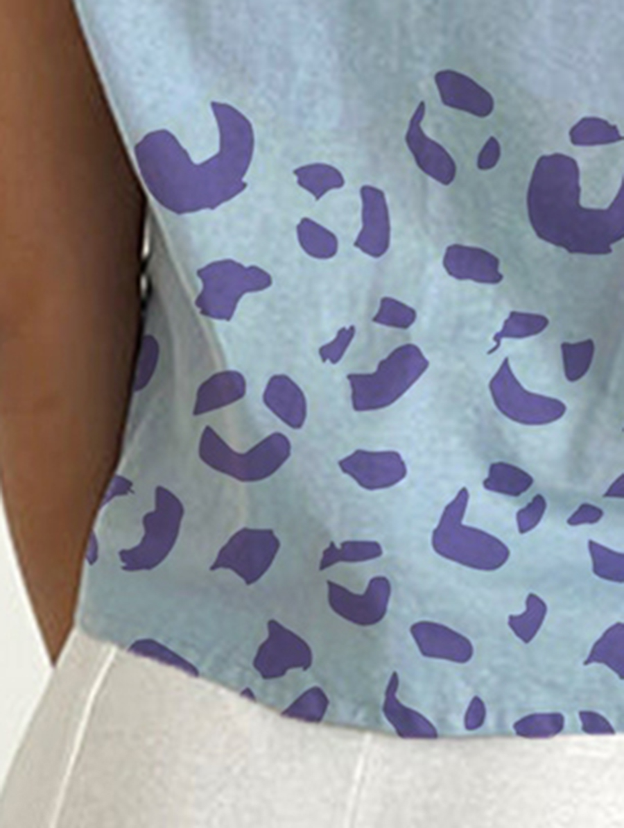 Nantucket Blue Tie Front Top