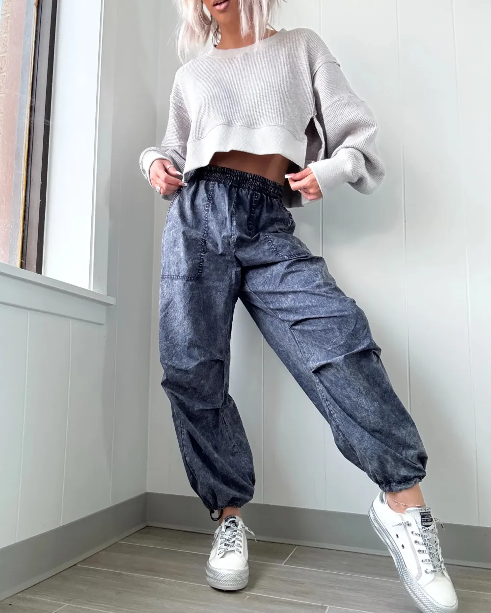 Letting Go Jogger Pants -Denim