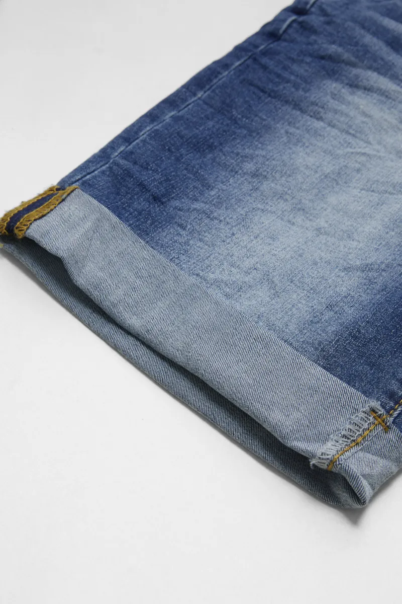 Wash Button Up Roll Hem High Waist Denim Mid Thigh Shorts