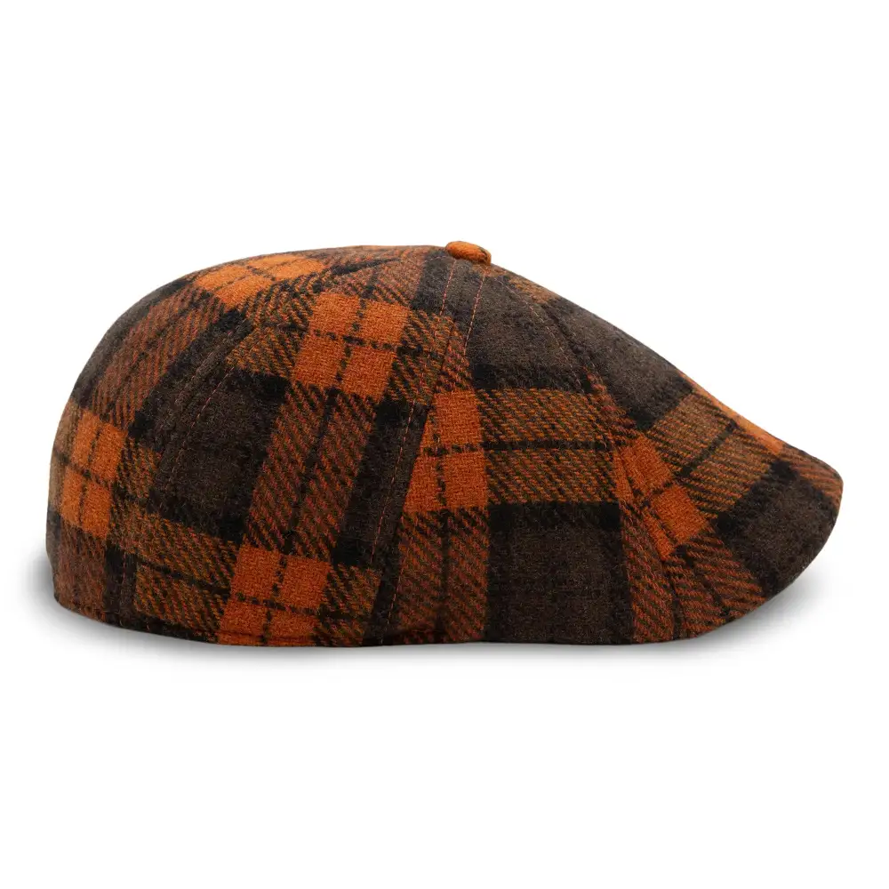 The Jack-O’-Rose Boston Scally Cap - Orange Plaid