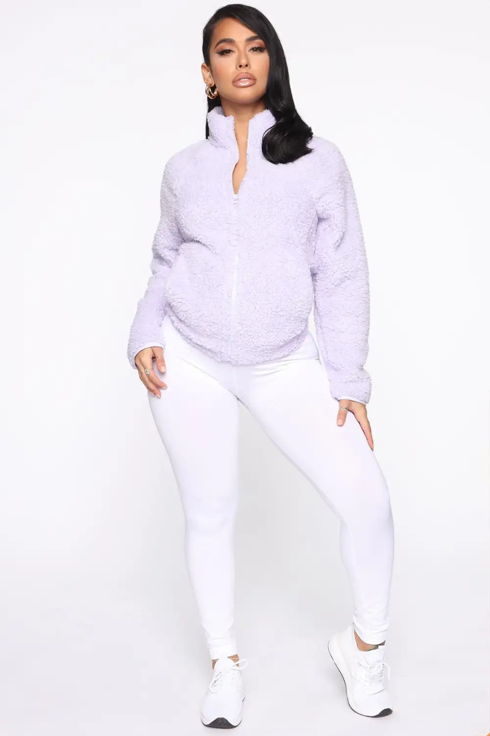 Fuzzy Feels Sherpa Jacket - Lavender