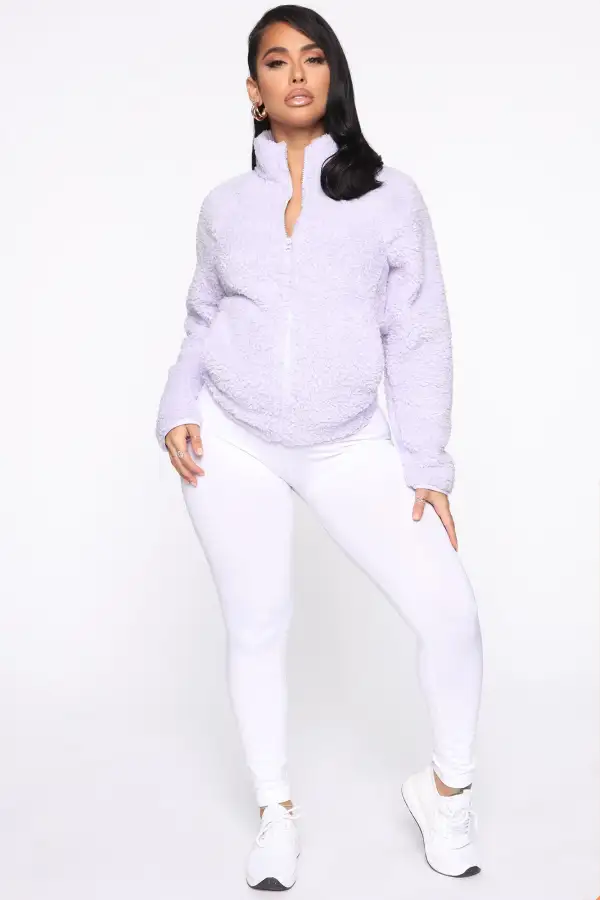 Fuzzy Feels Sherpa Jacket - Lavender