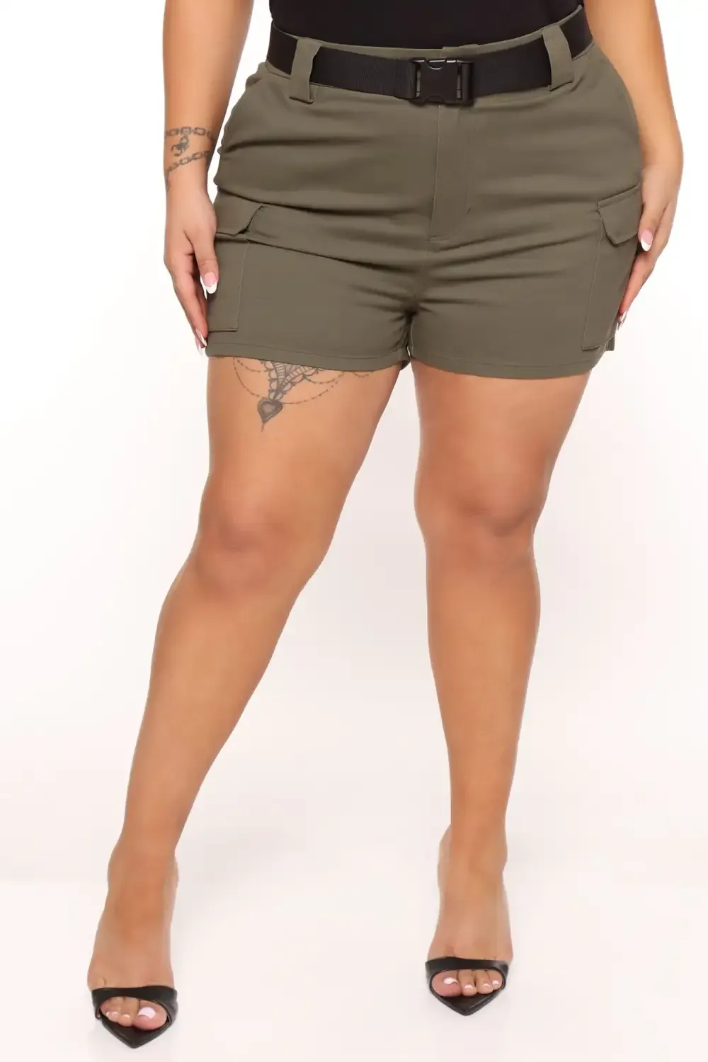 Buckle Up Cargo Shorts - Olive