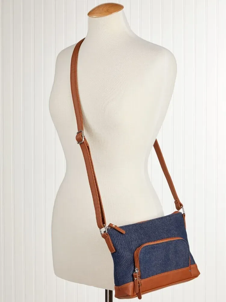 Country Denim Pocket Crossbody Bag
